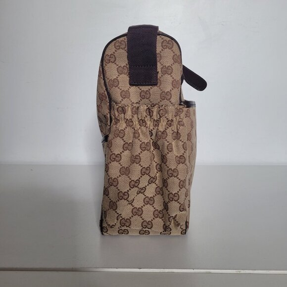 Authentic Gucci GG Monogram Diaper Bag Canvas Beige & Brown - FLAWS - Picture 4 of 16
